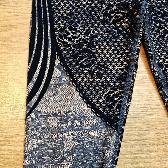 Savage X Fenty By Rihanna Special FX Lace Leggings Small S Black Tan Sexy New - Picture 8 of 15